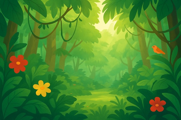 Dschungel-Illustration zum Netflix-Film Barbie und Chelsea – Das Dschungel-Abenteuer