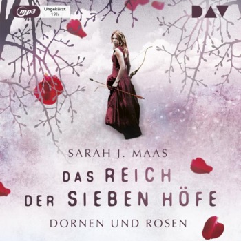 Cover in red tones, with young woman in blood red dress