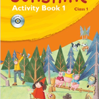 Cover illustration with children and animals in forest