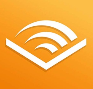 Logo in orange und weiß von Audible