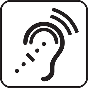 Symbol für Hören und Zuhören in Audiodeskription