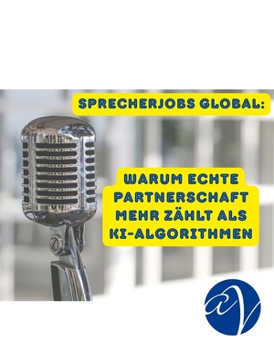 Vergleich zwischen menschlicher Stimme und KI-Algorithmen: Eine Grafik zum Thema Stimmrechte und Urheberschutz für professionelle Sprecher im Zeitalter der Künstlichen Intelligenz.