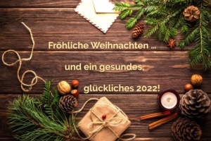 Gute Wünsche zum Jahresende in festlicher Weihnachtsdeko