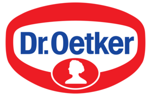 Logo in rot und blau: Dr. Oetker